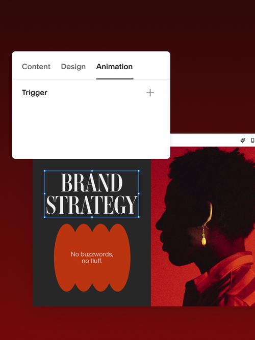 Screens showcasing block animation tools that add motion effects to website sections for a more dynamic design.
