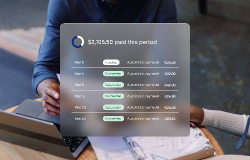 A UI block showing an overview of received payments